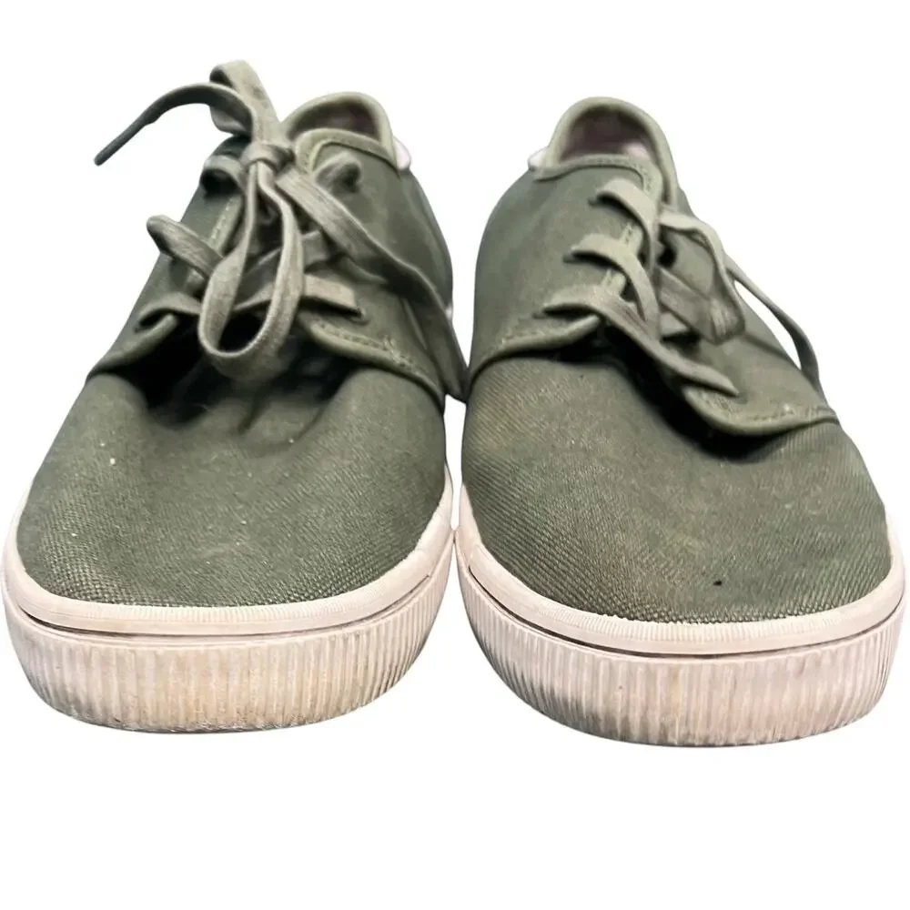 TOMS men’s olive green canvas dress sneakers sz 11M